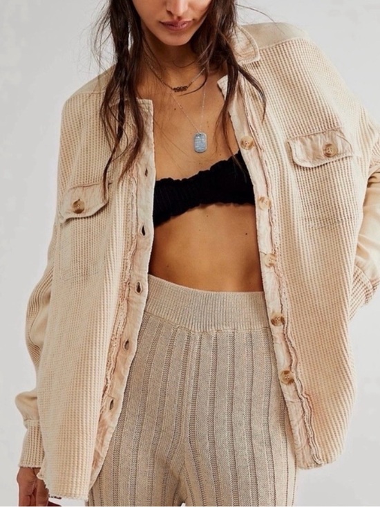 Free People Jackets & Blazers - Free People One Waffle Knit Scout Jacket